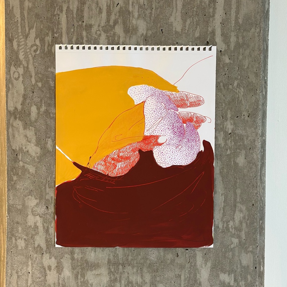 Abstract Art Painting Male Nude figure with Bold Colors